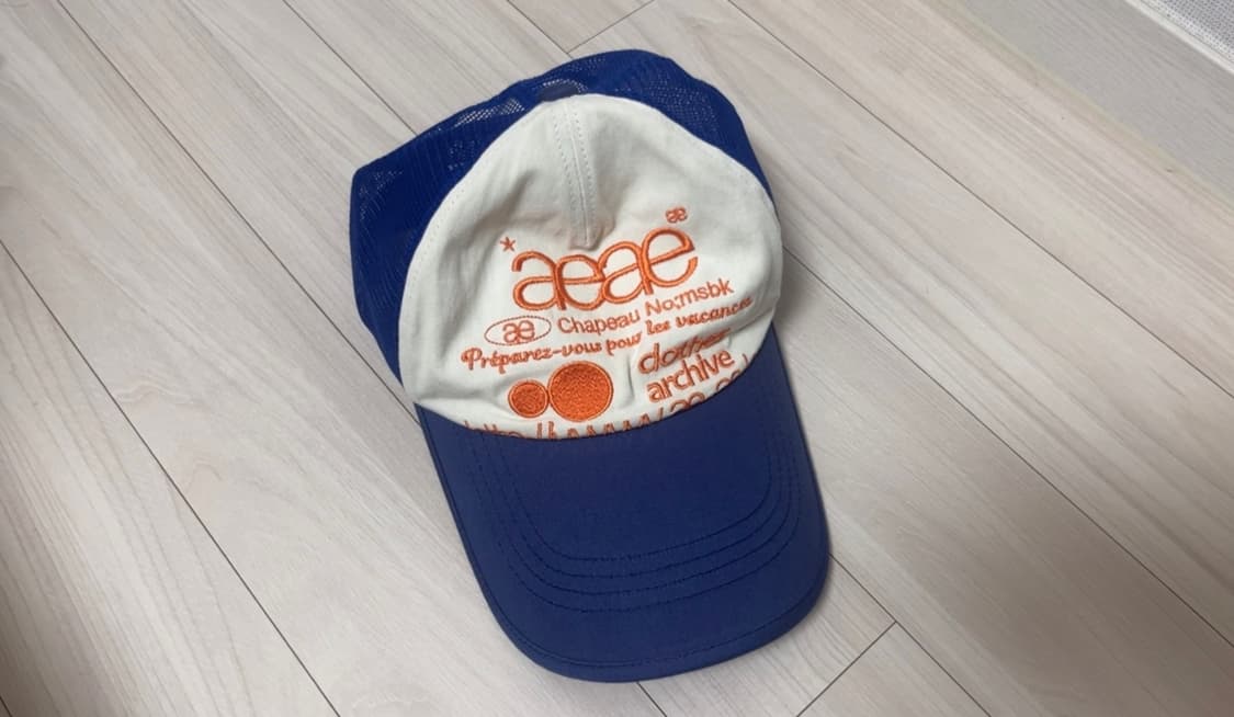 AEAE WEB LOGO MESH CAP BLUE/ORANGE 볼캡 상품이미지1