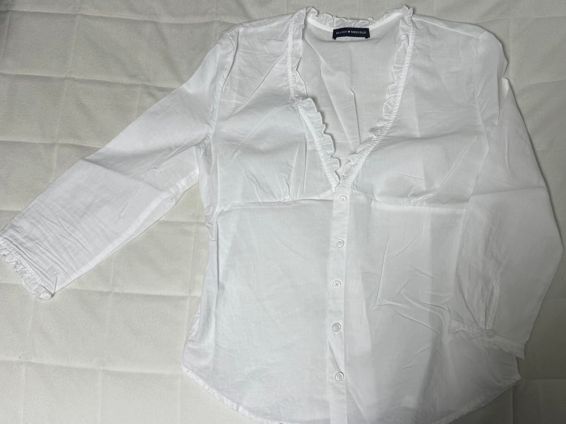 브랜디멜빌 화이트 블라우스 프릴 긴팔 셔츠 상품이미지1