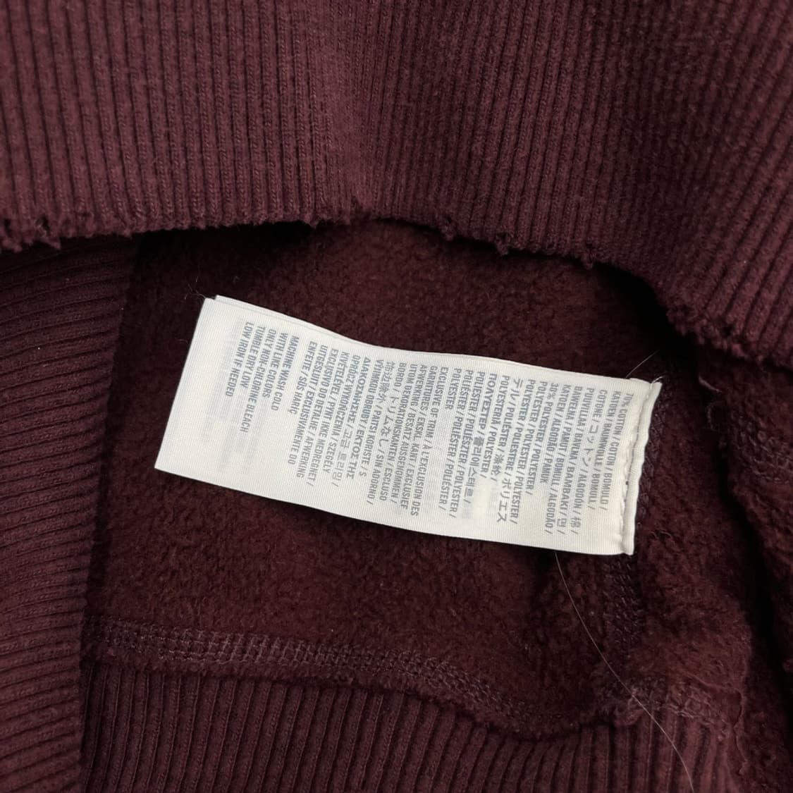 아베크롬비 사이드로고 버건디 후드집업 S 상품이미지6