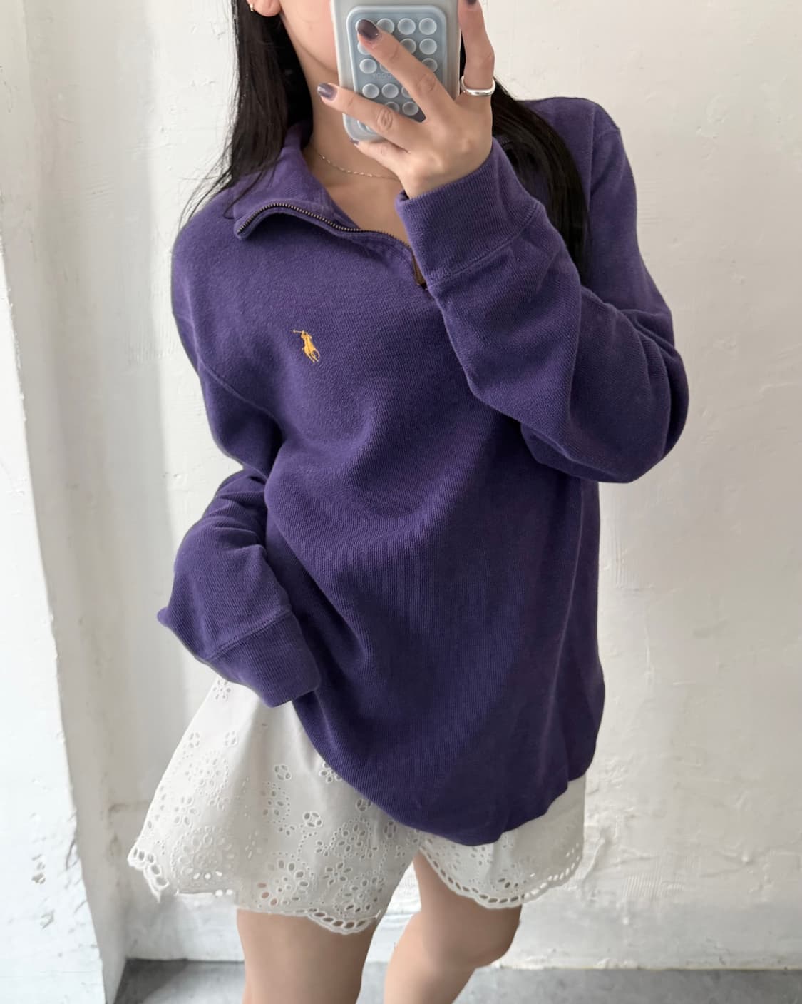Polo 폴로 랄프로렌 신형 퍼플컬러 코튼 하프집업 상품이미지1
