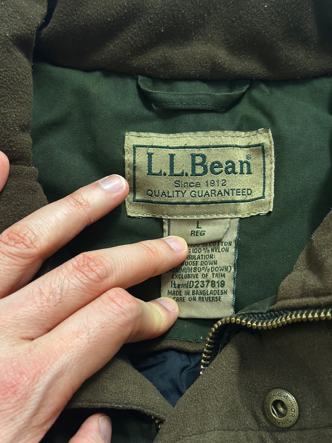 [L.L.bean] 엘엘빈 왁스 퀼팅 다운 베스트 상품이미지4