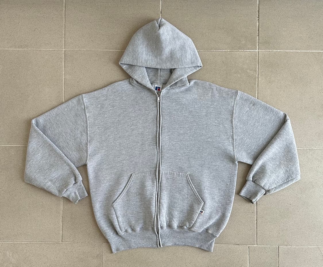 90s 빈티지 러셀 후드집업 그레이 L 상품이미지1