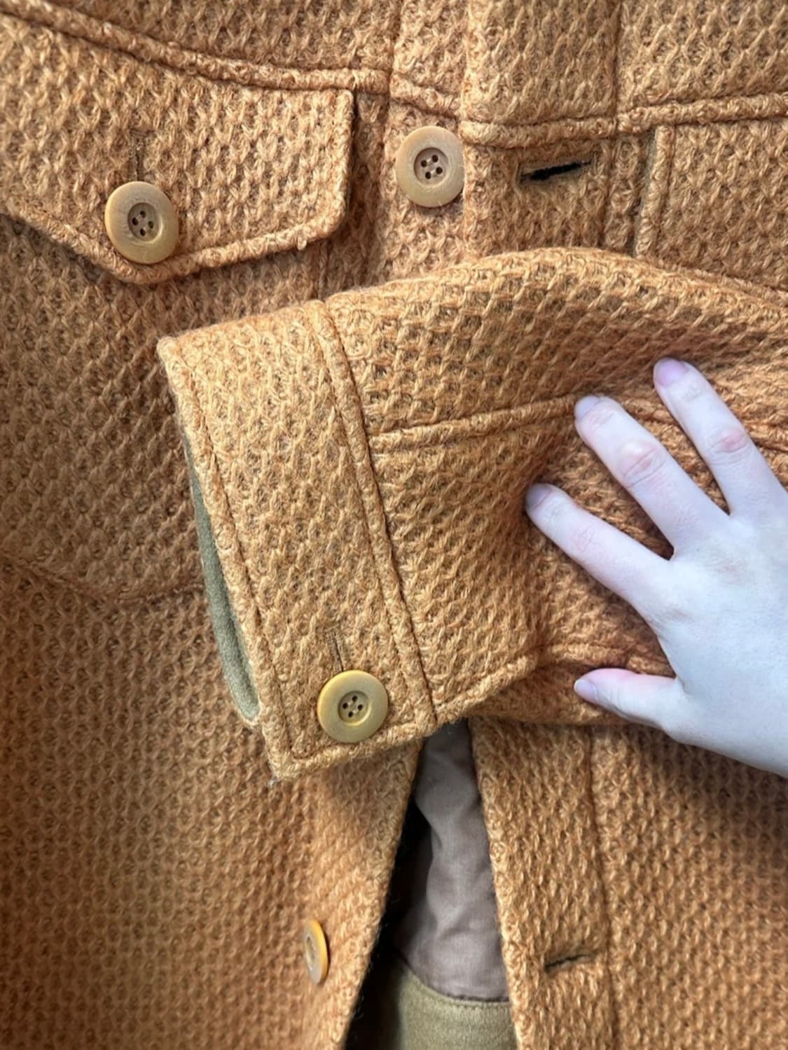 AFTER PRAY 오렌지 와플 숏 자켓 L 남자 상태 최고 상품이미지5