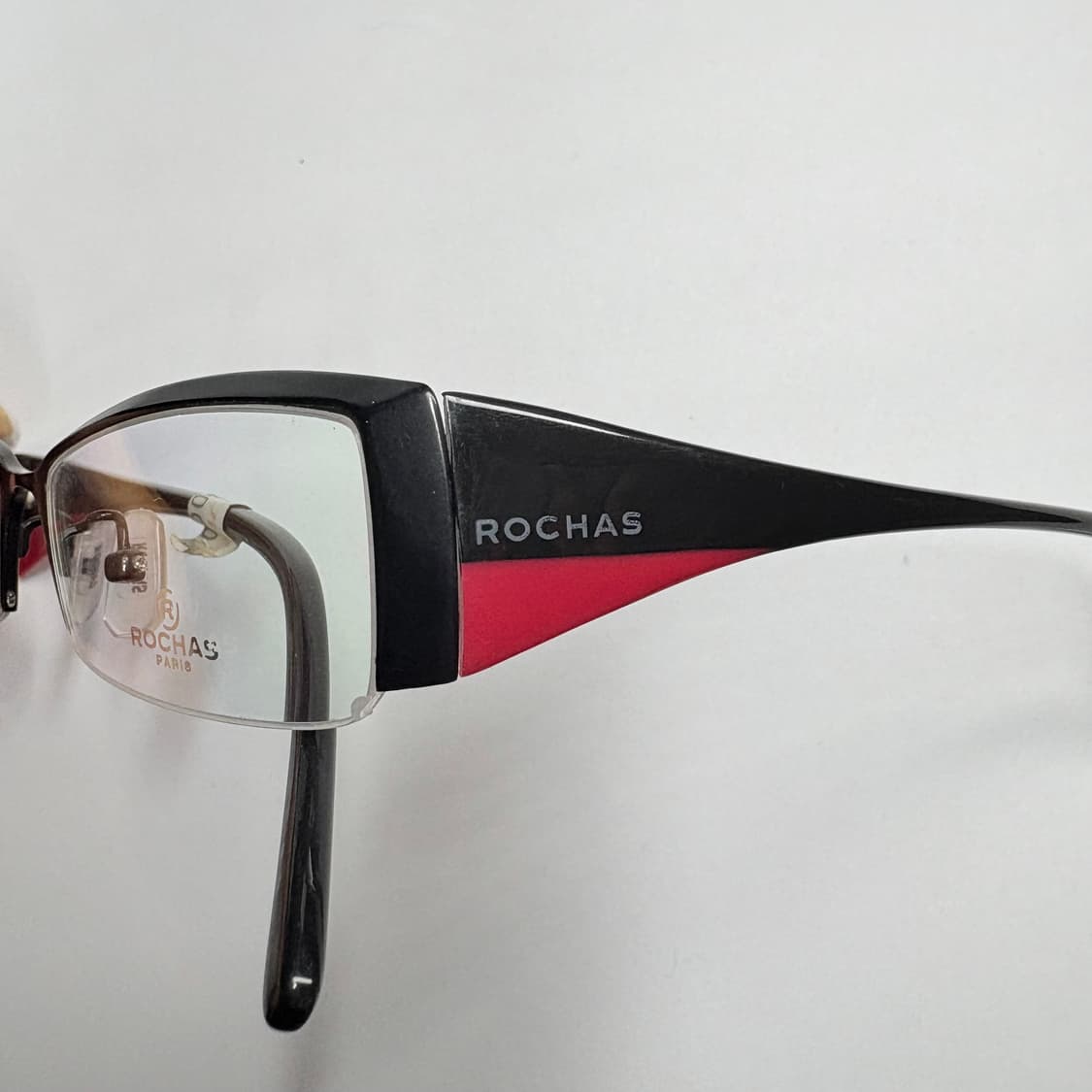 빈티지 긱시크 안경 (로샤스 R-1336 레드 패턴 반무테) 상품이미지5