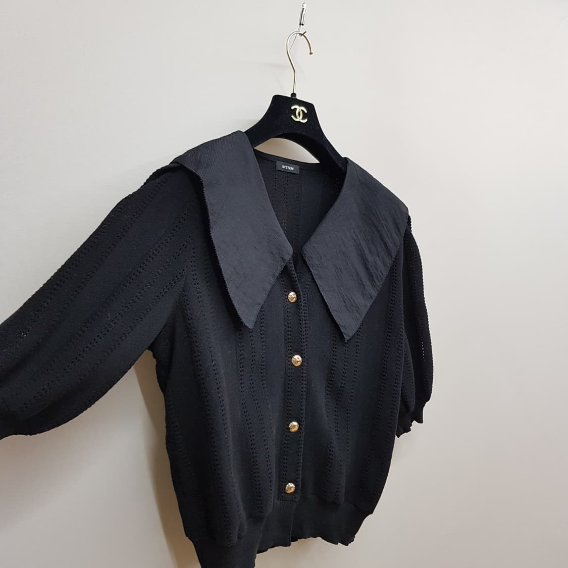 한섬 시스템 2022 카라넥 버튼 니트 가디건 F사이즈 상품이미지3
