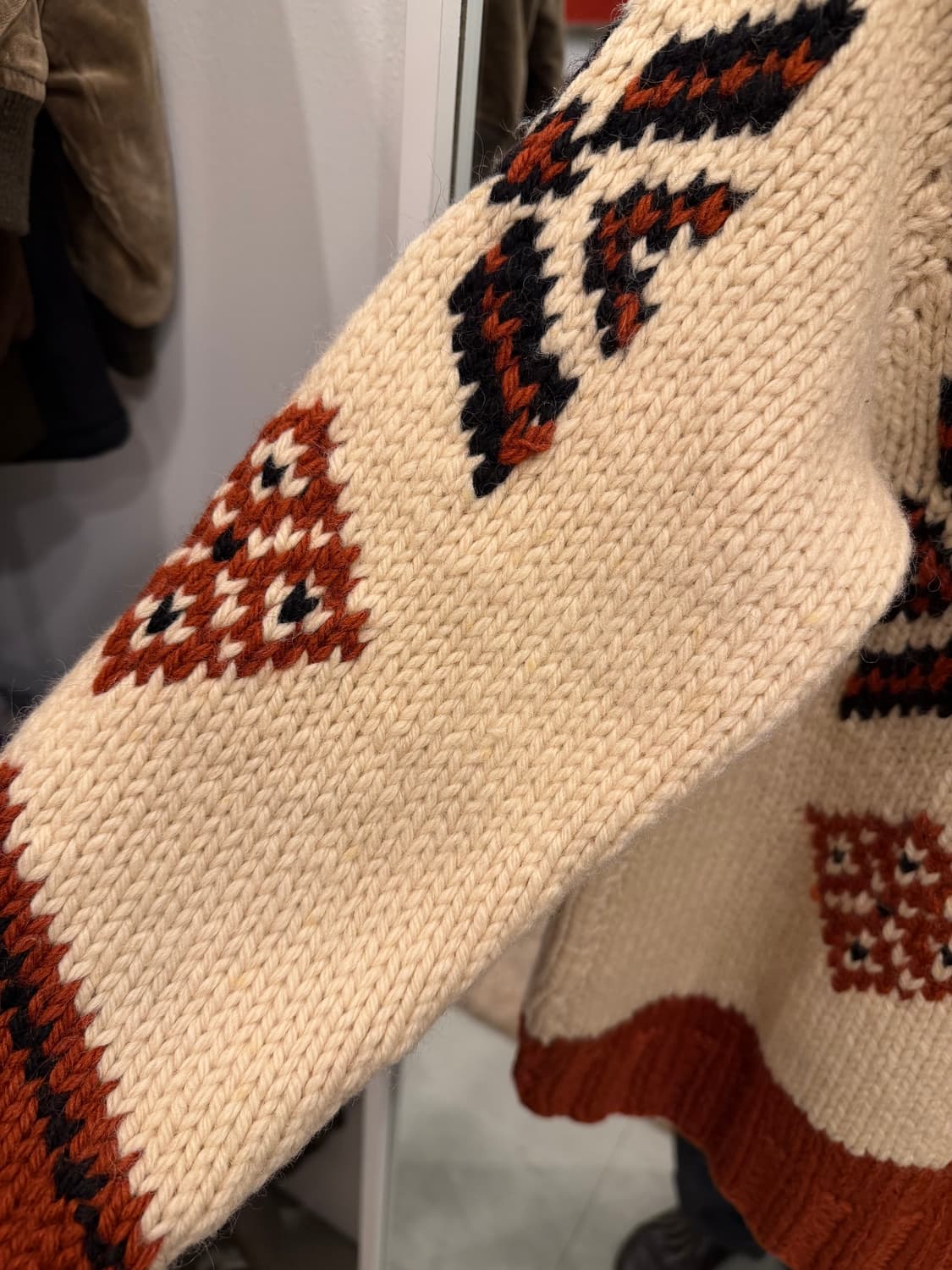 70-80s Vtg 빈티지 헤비울 코위찬 니트 집업 상품이미지7