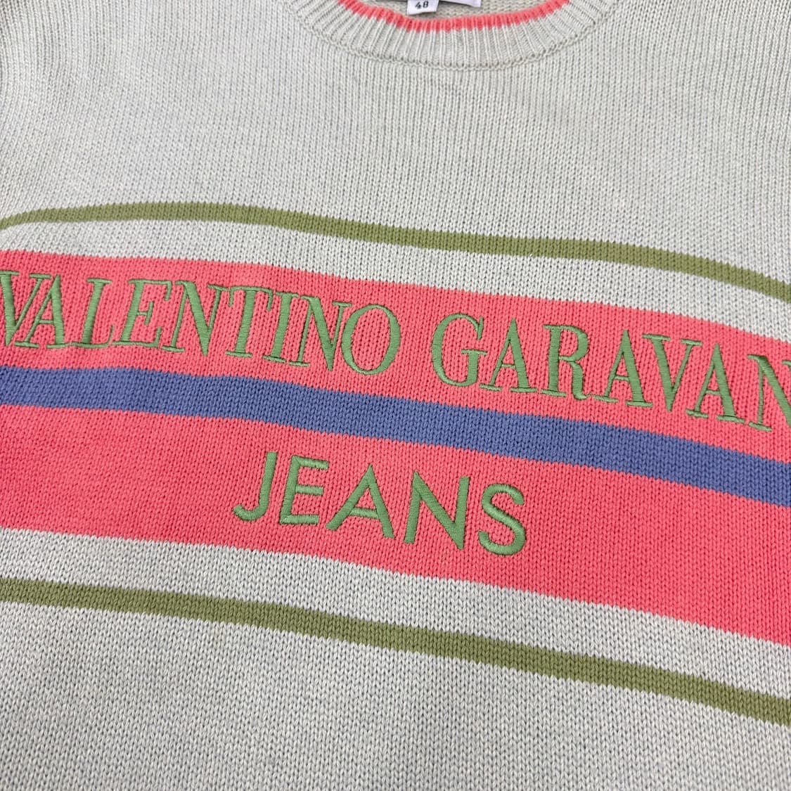 발렌티노 피스타치오 핑크 자수 코튼 라운드 니트 상품이미지6