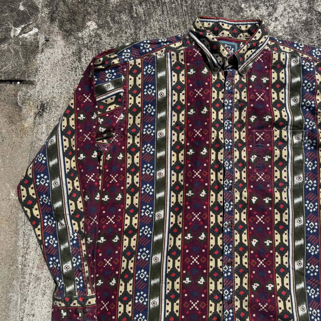 [XL~XXL] 90s Woolrich 울리치 아즈텍패턴 플란넬 셔츠 상품이미지3