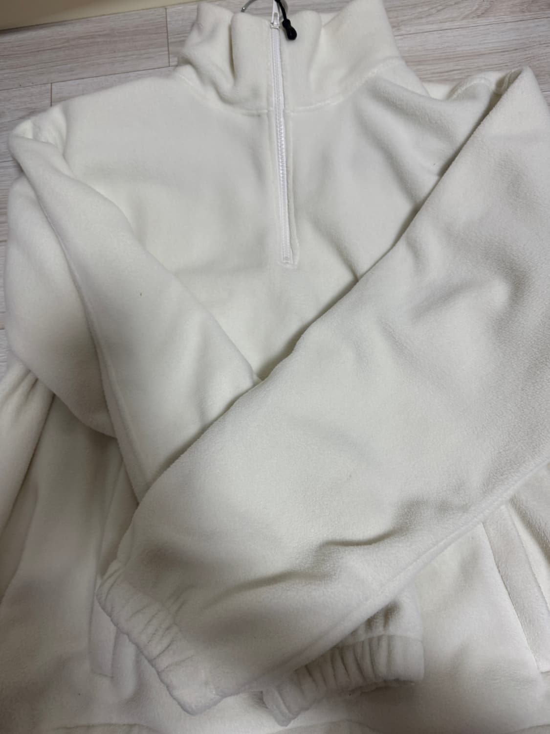 더릴 플리스 하프집업 아이보리 상품이미지4