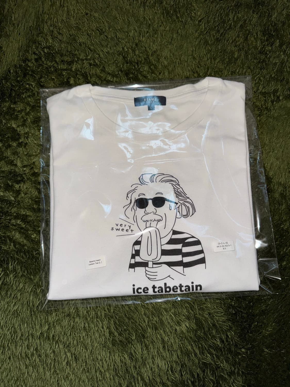 [L] BEAMS 빔즈 하트 아이스 타베타인 그래픽 티셔츠 화이트 상품이미지10