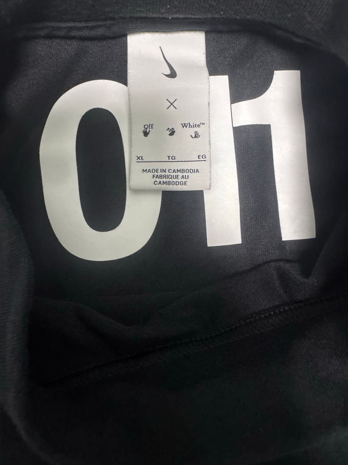 나이키 오프화이트 반팔 블랙 XL 상품이미지3