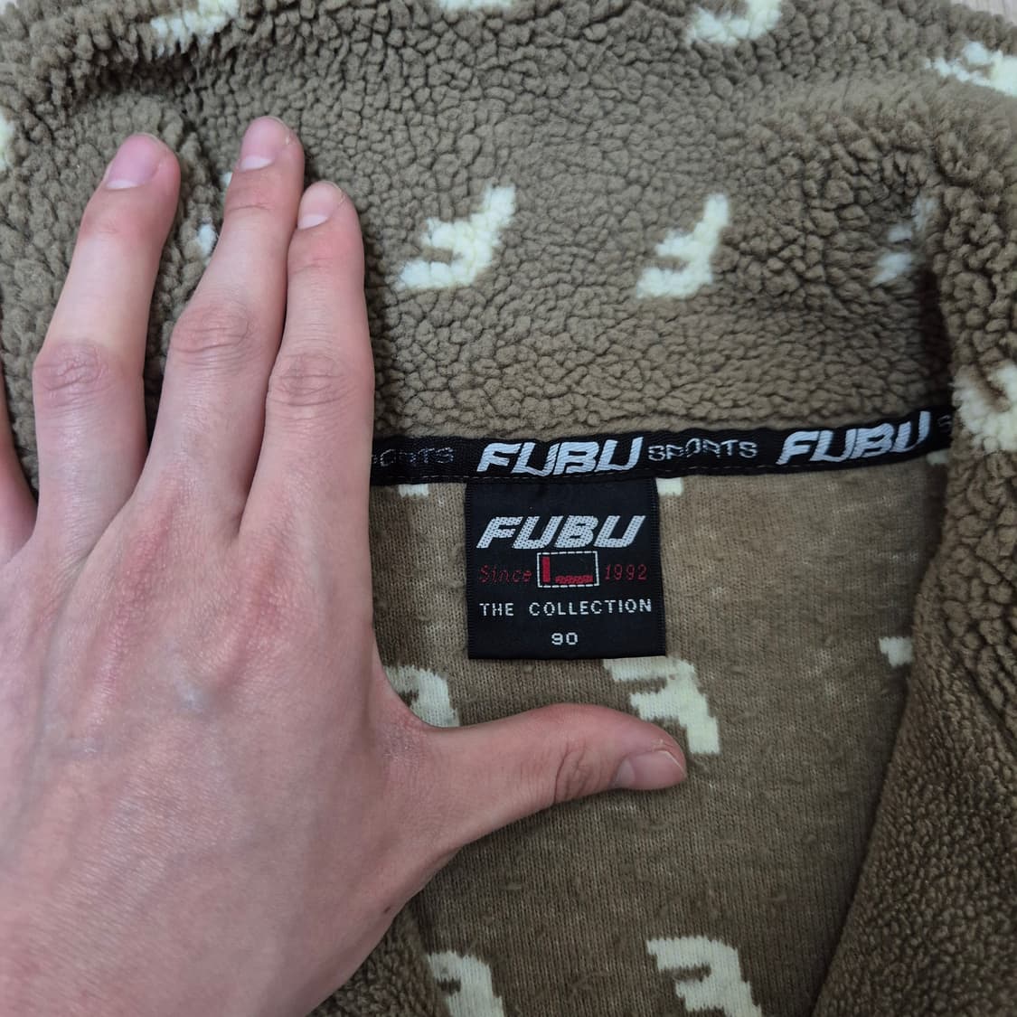 FUBU 푸부 올드스쿨 멀티로고 반집업 아노락 플리스 후리스 S(90) 상품이미지7