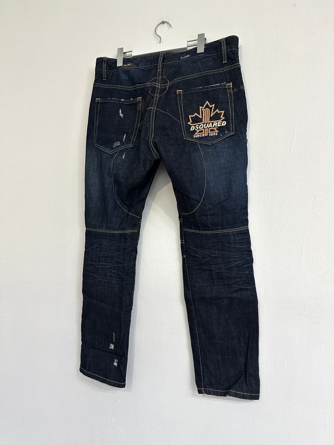 디스퀘어드 2000s 플라워 바이커 새깅진 상품이미지5