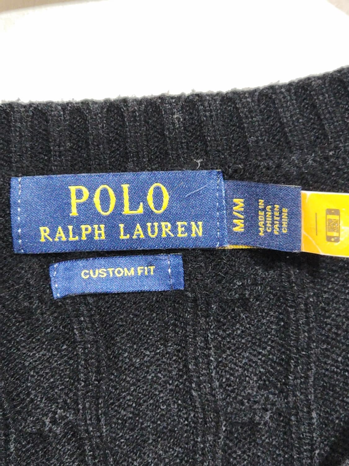 (L) 랄프로렌 폴로 꽈배기 니트 블랙 케이블 스웨터 브이넥  상품이미지3