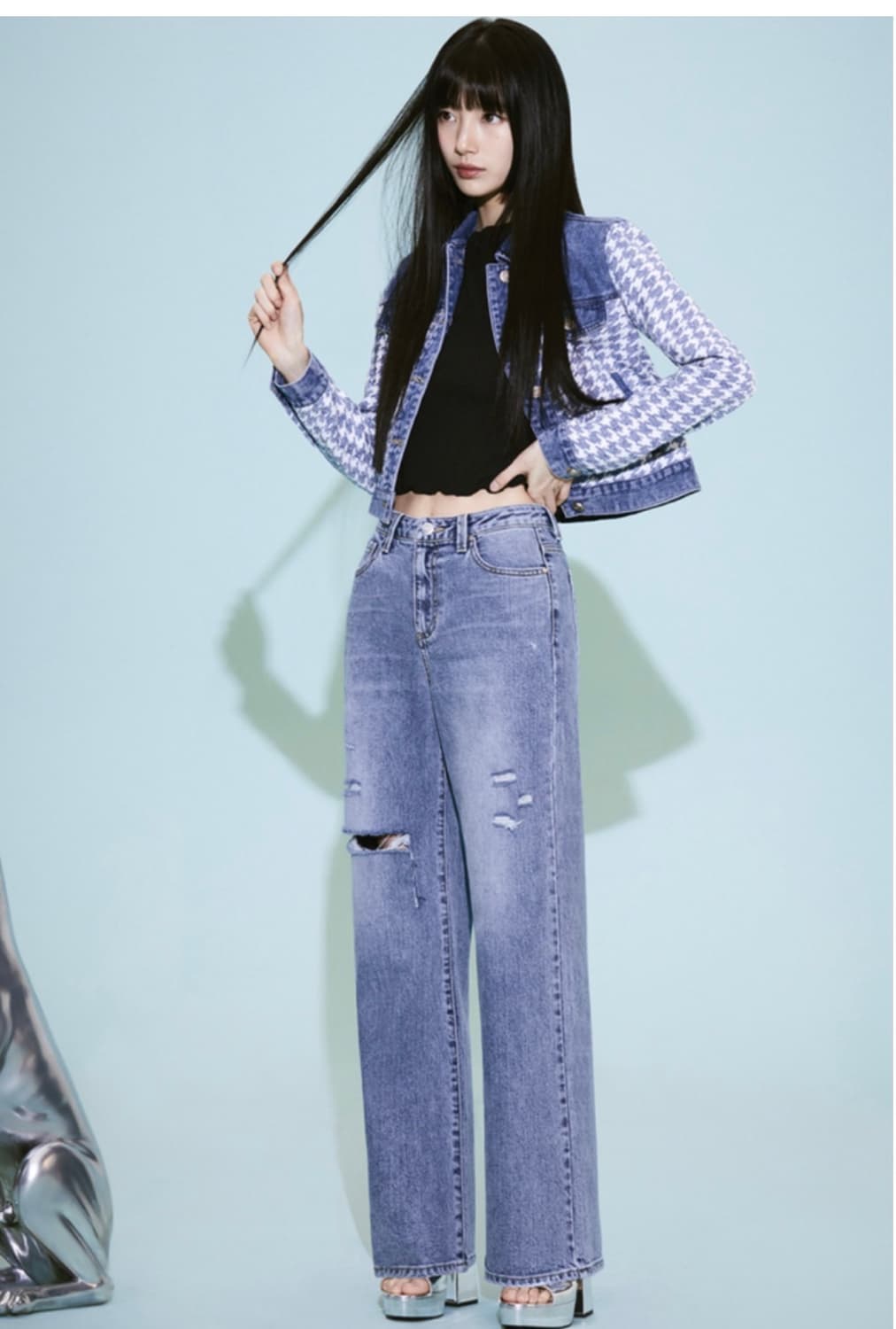 게스 수지 트위드 청자켓 S 상품이미지2