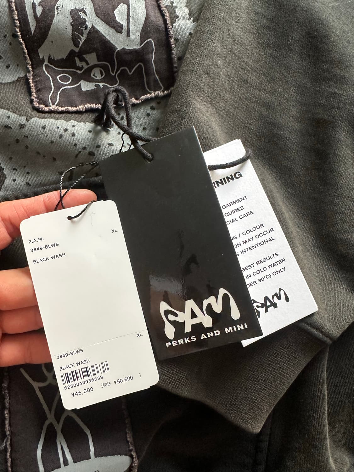 P.A.M Perks And Mini 블랙 워시드 후드 집업 XL 상품이미지2