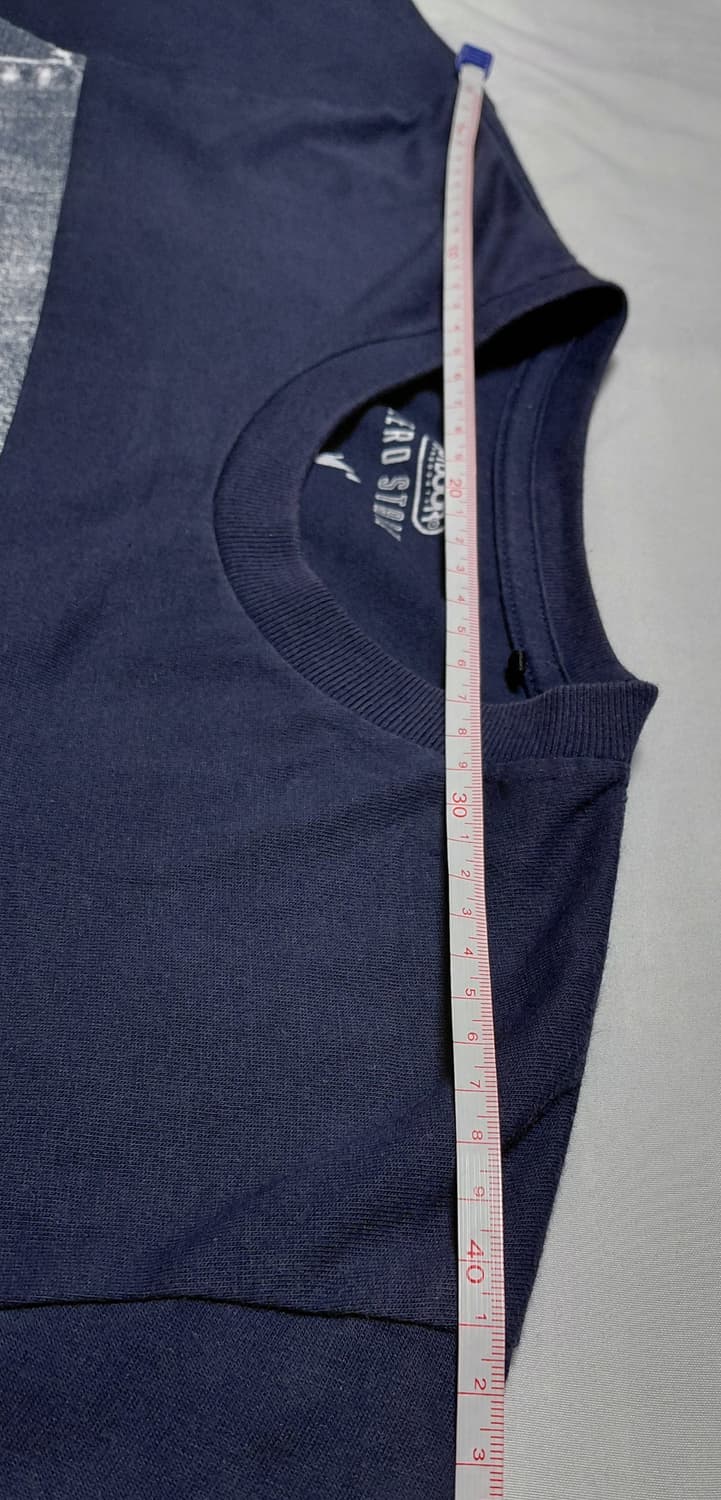 [L] 아웃도어 프로덕츠 제로스테인 데님 패치워크 포켓 티셔츠 (네이비) 상품이미지8