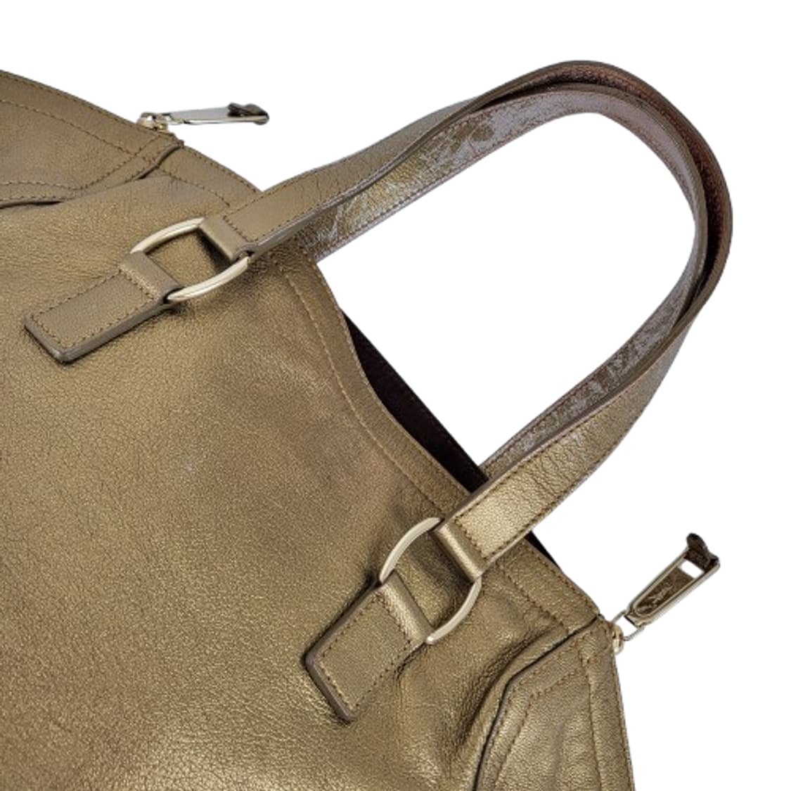 정품 생로랑(입생로랑) 샴페인골드 가죽 다운타운 백 상품이미지8