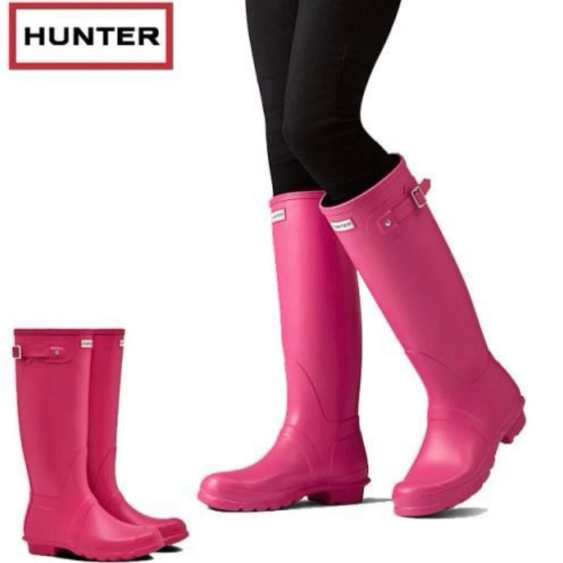 헌터 레인부츠 톨 핑크 255 uk7 상품이미지1