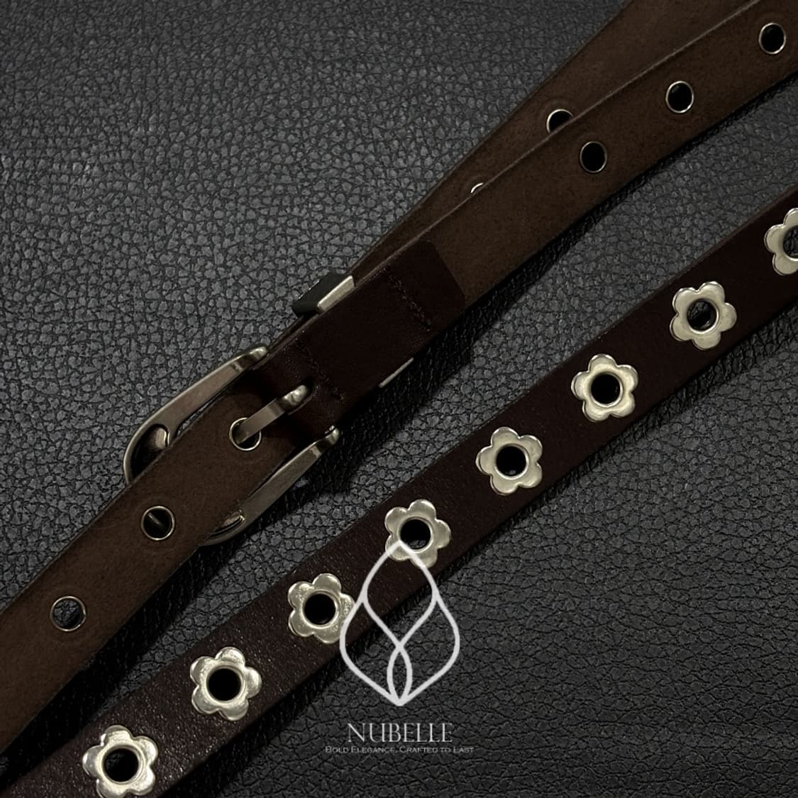 🌗 Flower stud belt / 플라워 스터드 소가죽 웨스턴 벨트 상품이미지7