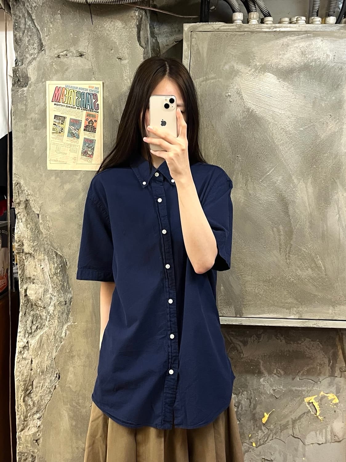 폴로 랄프로렌 반팔 셔츠 네이비 L #csz485 상품이미지2