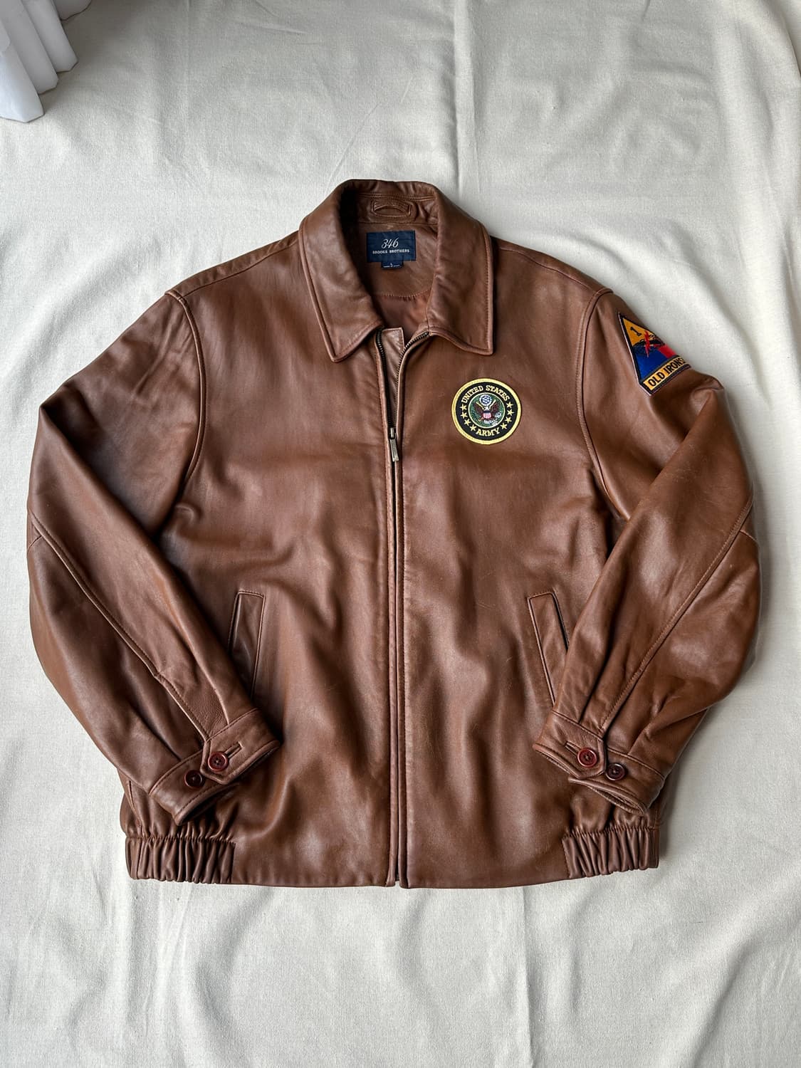 브룩스 브라더스 브라운 레더 자켓 L 상품이미지1