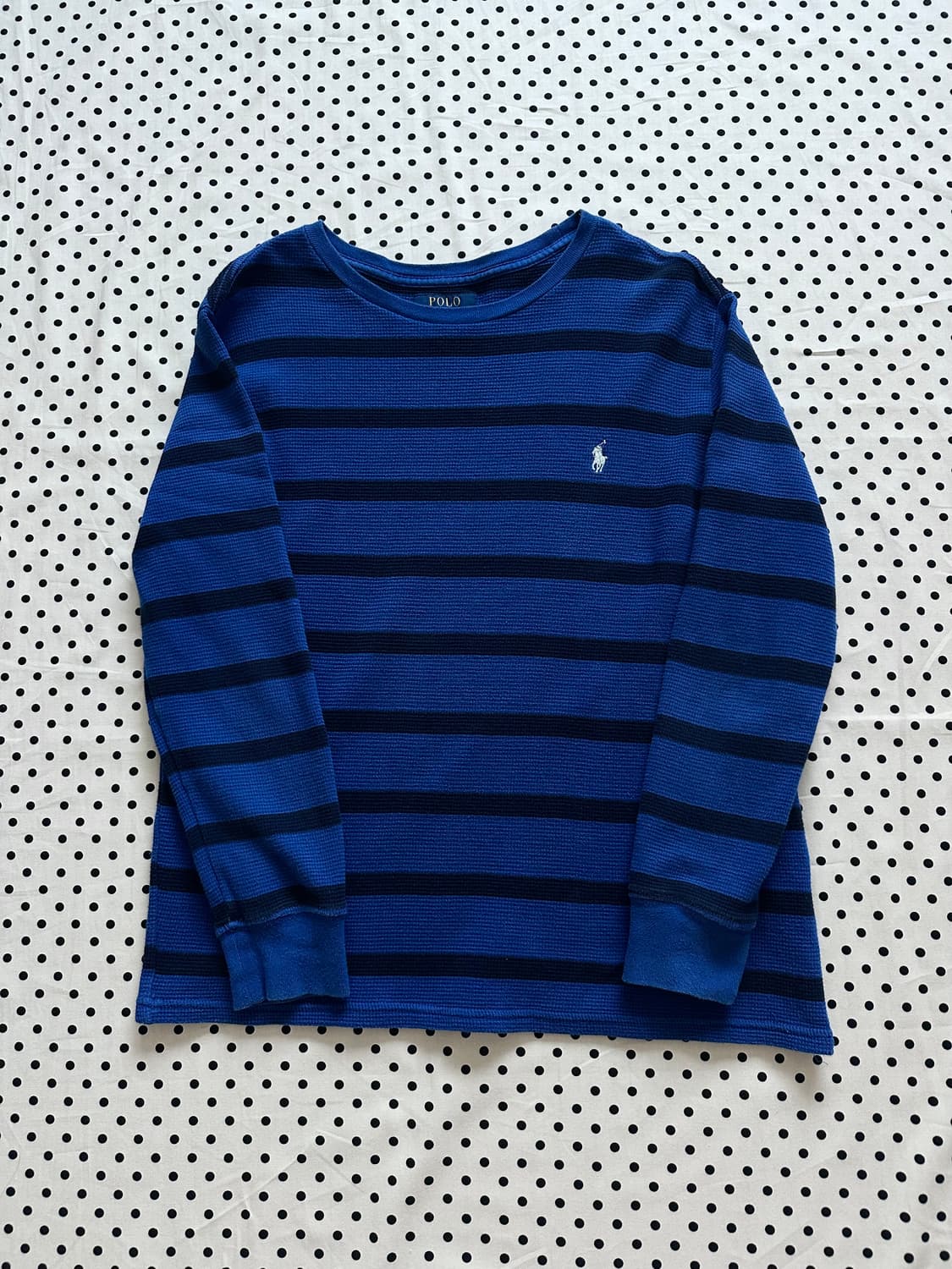 폴로 스트라이프 와플 롱 슬리브 상품이미지1