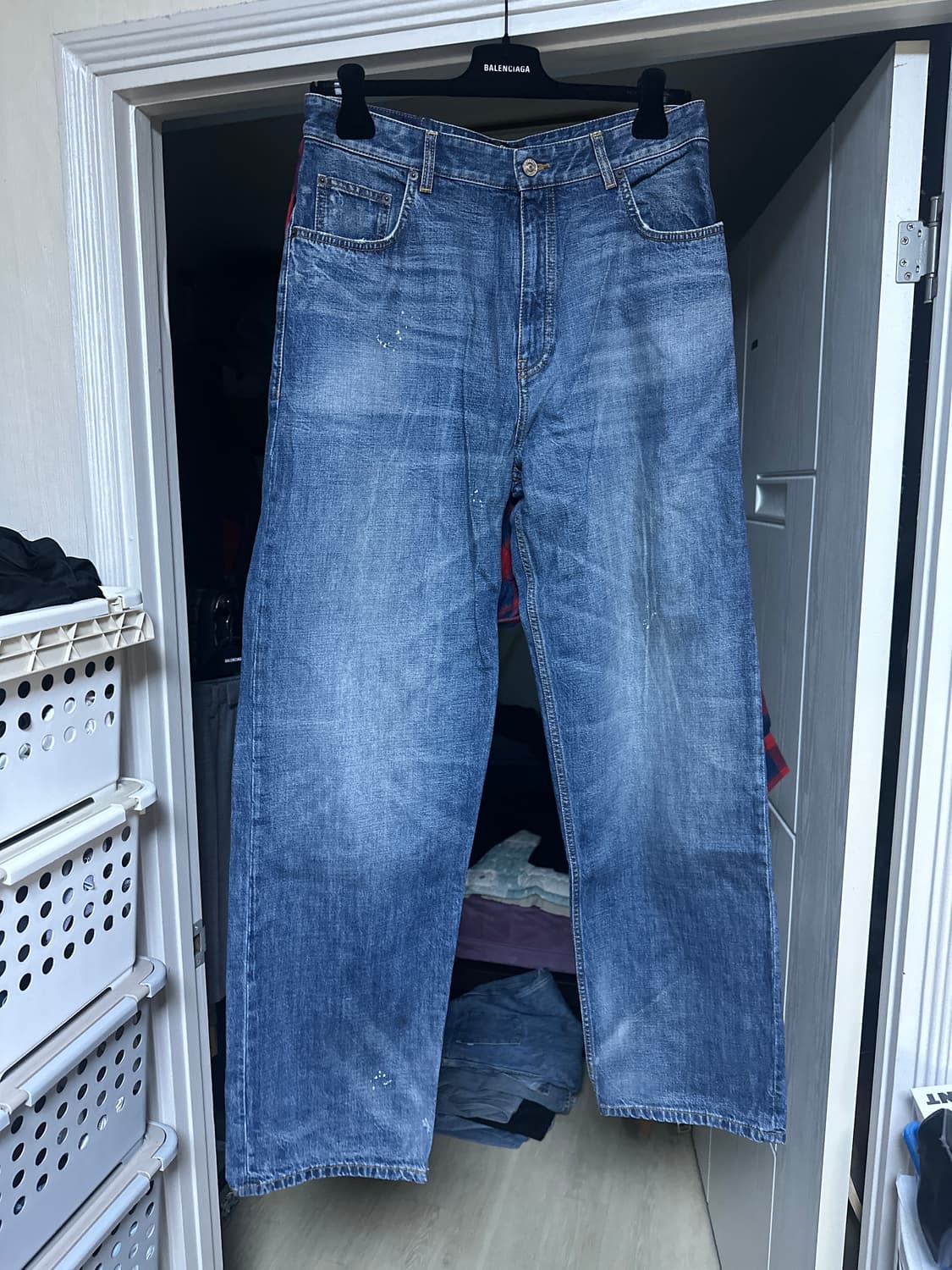 [M] 발렌시아가 셔츠 레이어드 데님 팬츠 상품이미지1