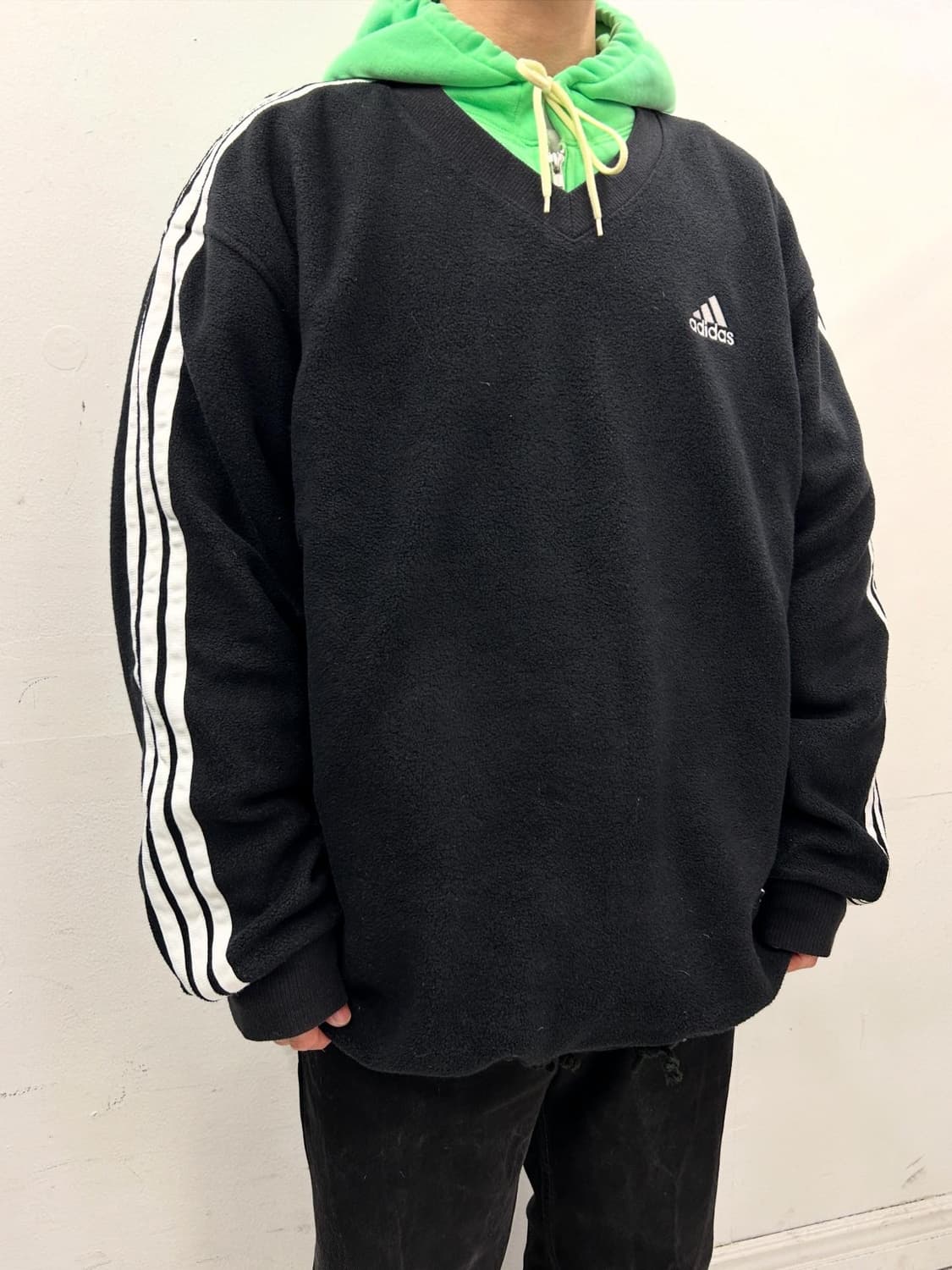 90s 아디다스 플리스 브이넥 풀오버 상품이미지1