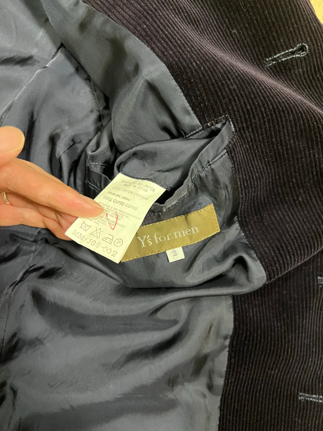 [2] Y’s for men 요지 야마모토 코듀로이 자켓 상품이미지3
