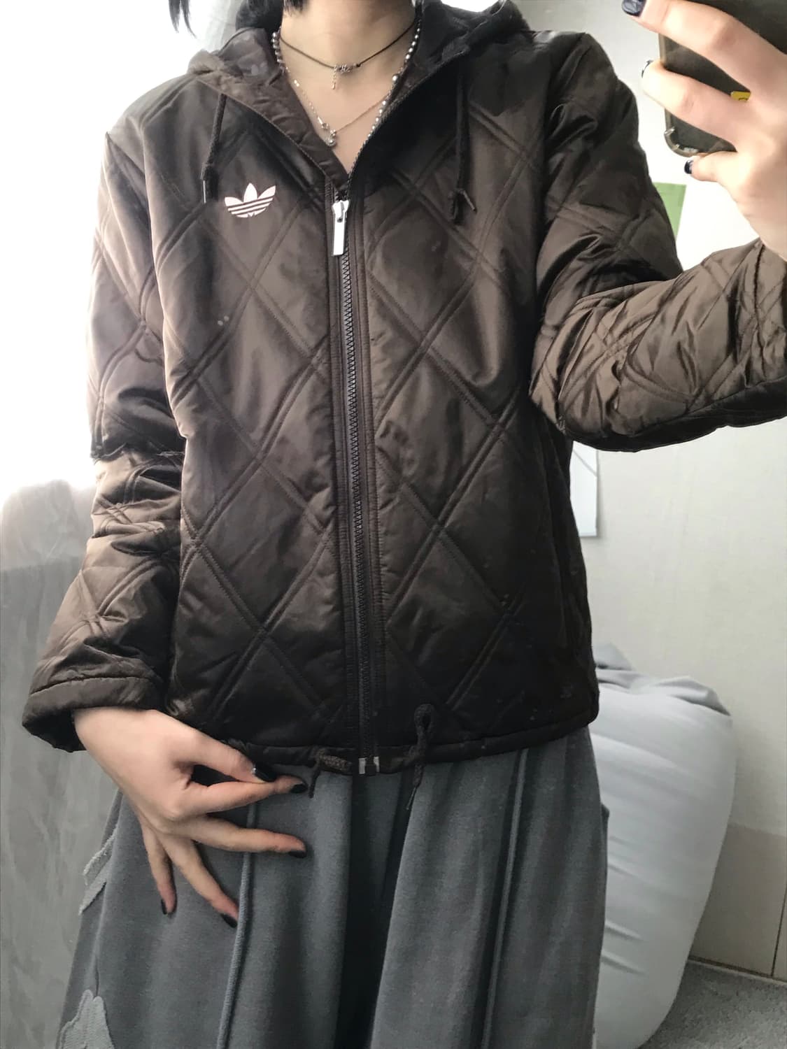 아디다스 브라운 후드 패딩 상품이미지7