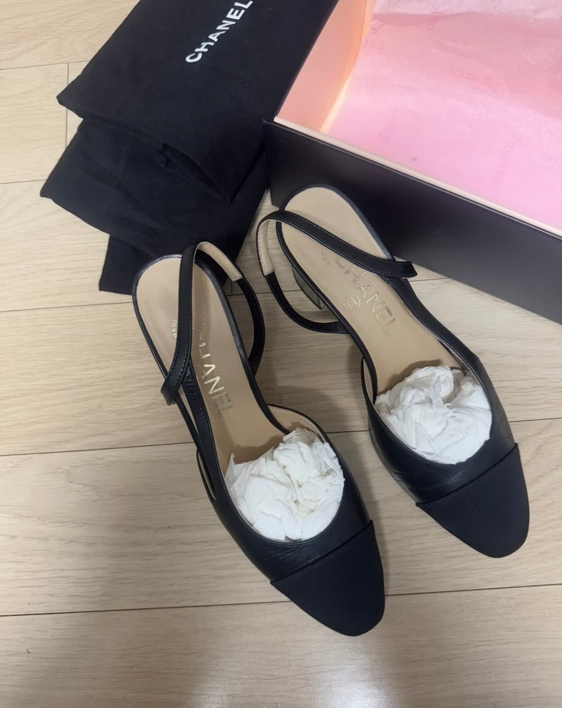 샤넬 슬링백 샌들 블랙 35.5 상품이미지2