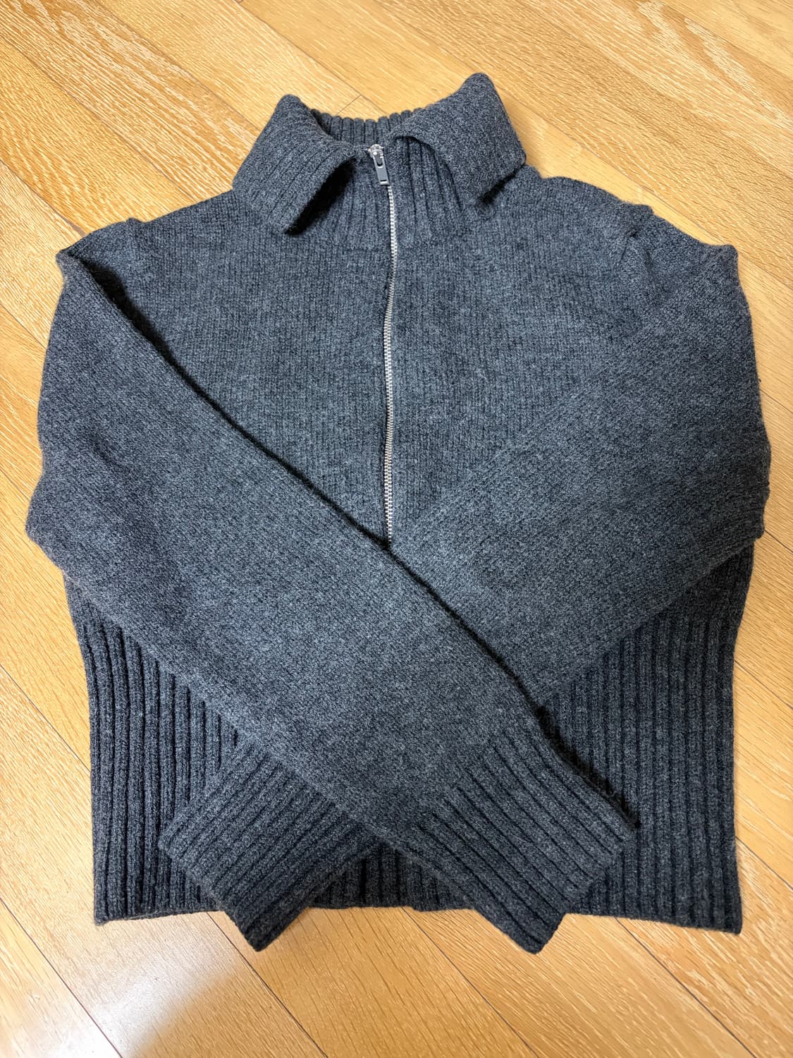 Cos 코스 크롭 울 집업 가디건 그레이 S 상품이미지4