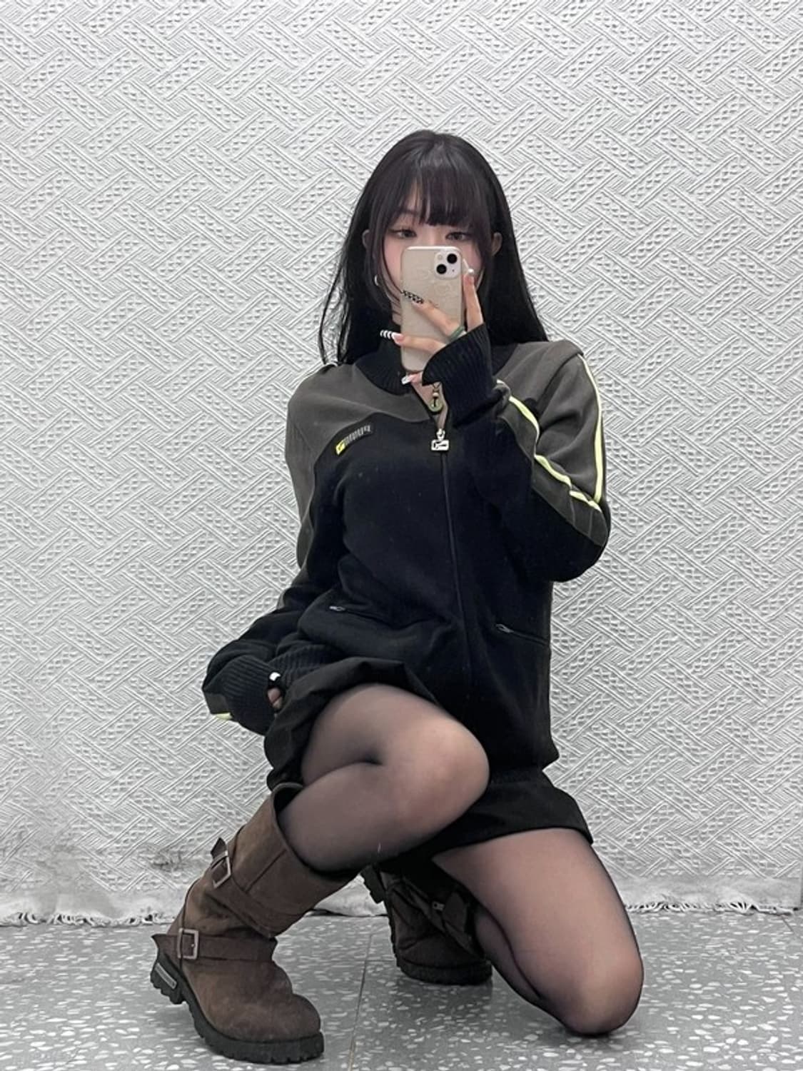 푸마 올드스쿨 레트로 00's 배색 집업 니트 가디건 C10677 상품이미지1