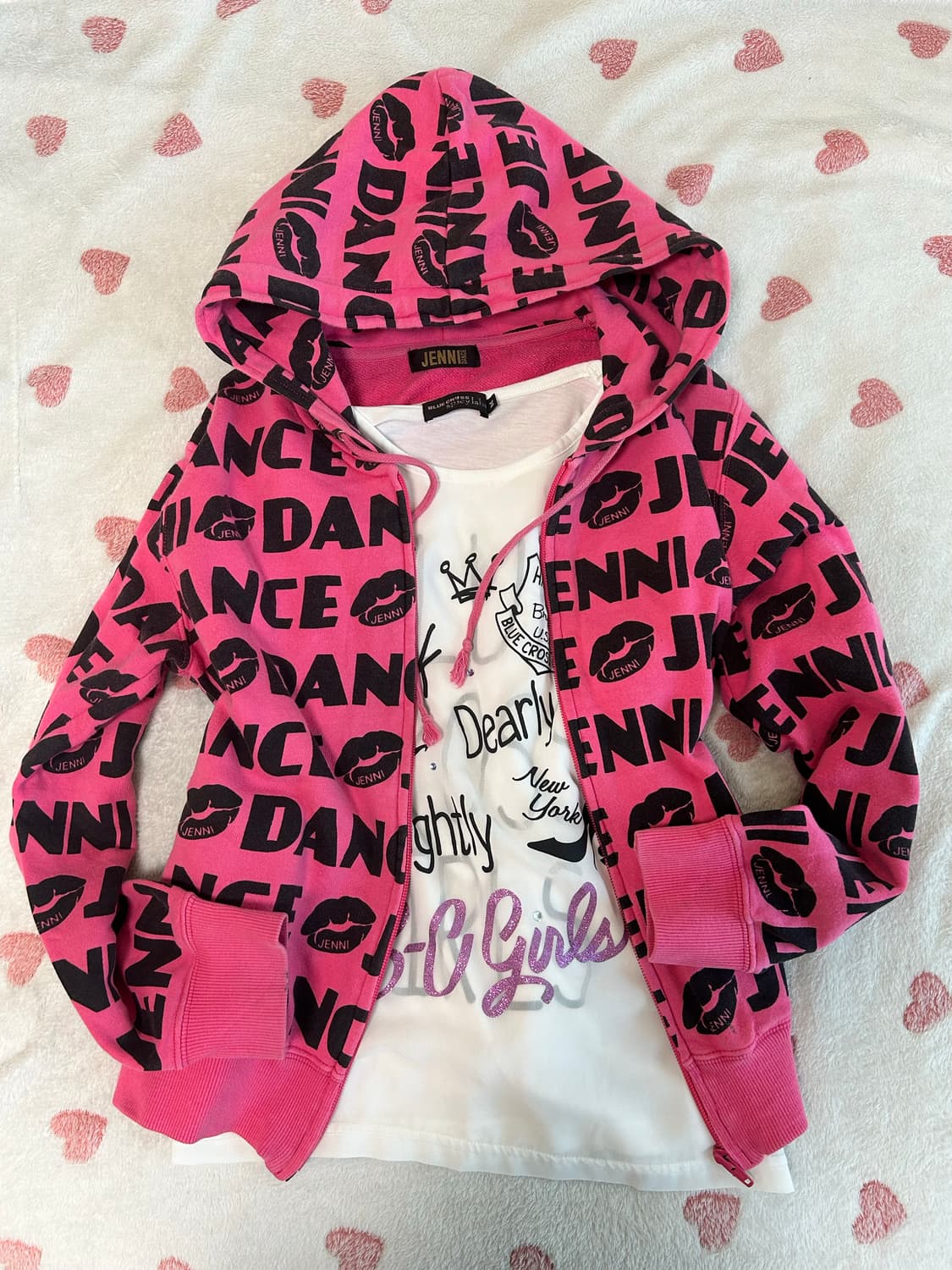 핑크 갸루 st 상의아우터 셋업 상품이미지2