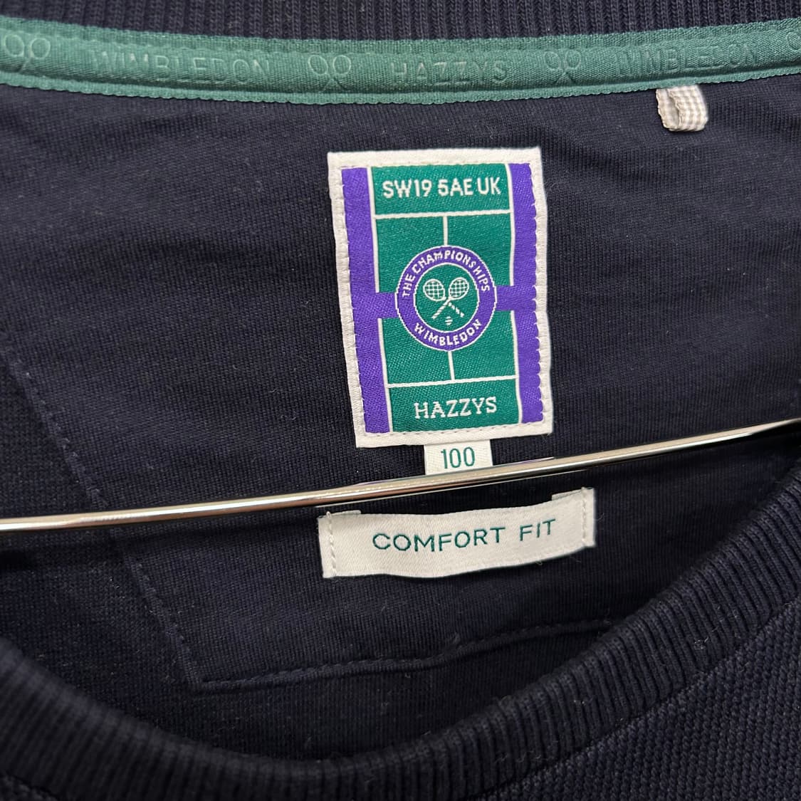 해지스 X 윔블던 배색 단가라 와플코튼 맨투맨 상품이미지3