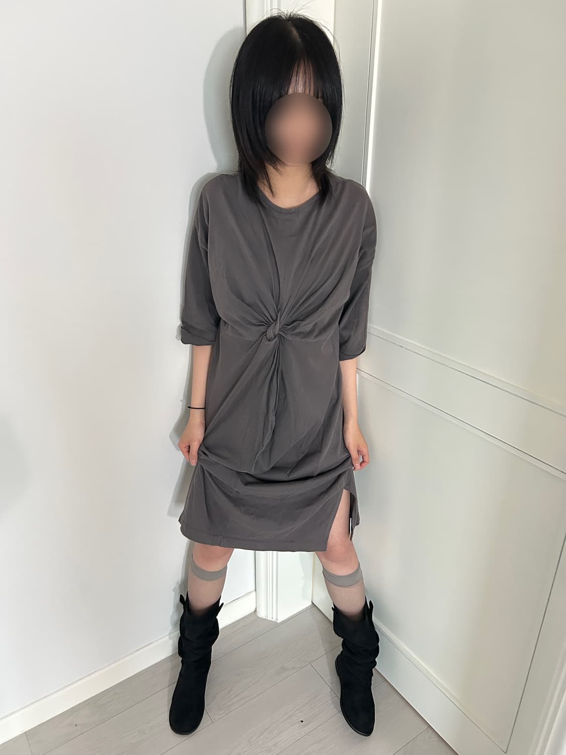 Back Knotted Midi Dress / 빈티지 꼬임 원피스 상품이미지1