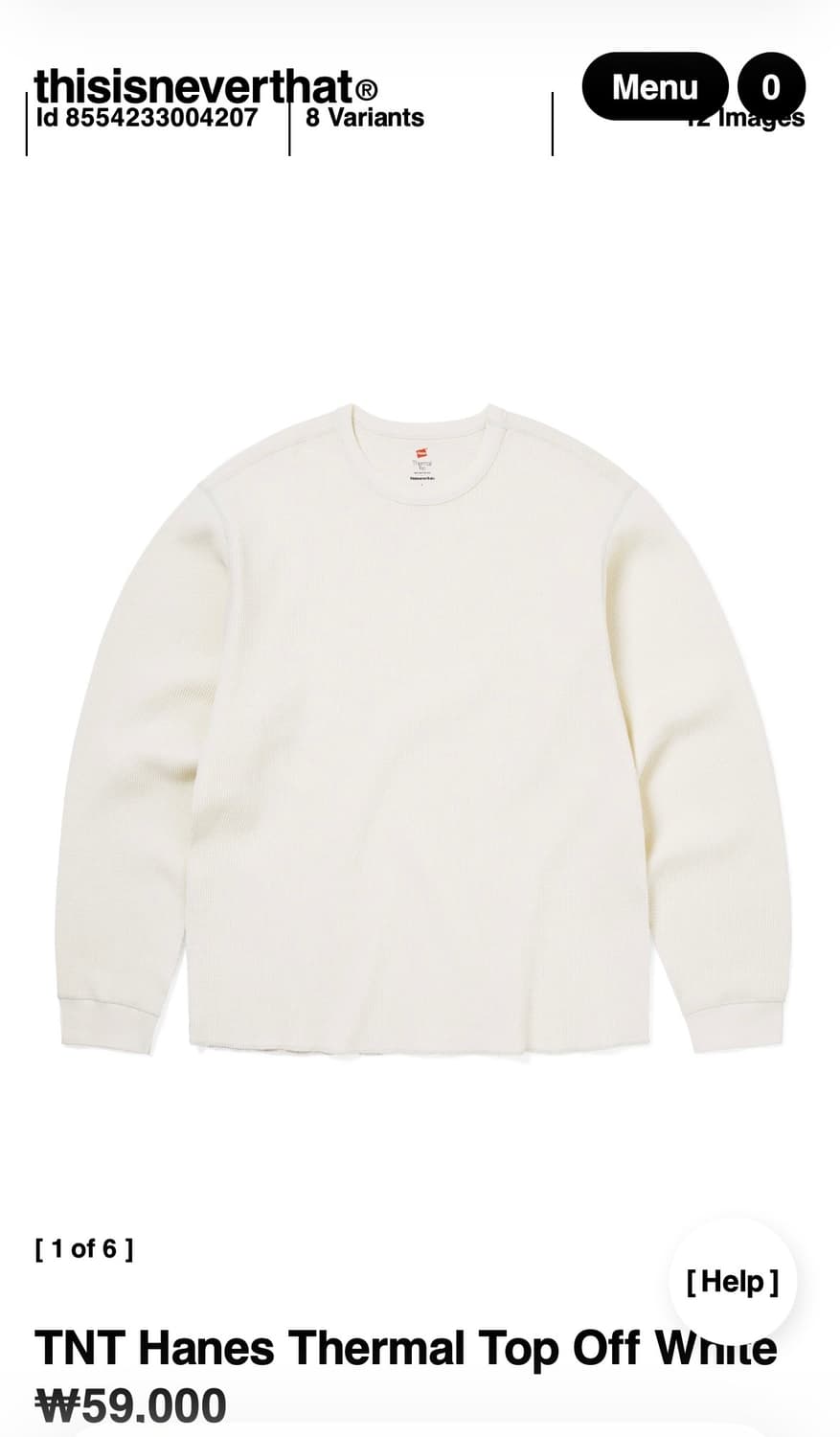 디스이즈네버댓 헤인즈 써멀 탑 M 상품이미지1