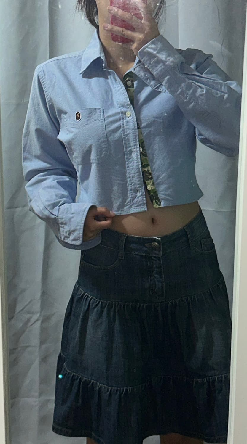 베이프 옥스포드 크롭 셔츠 상품이미지1