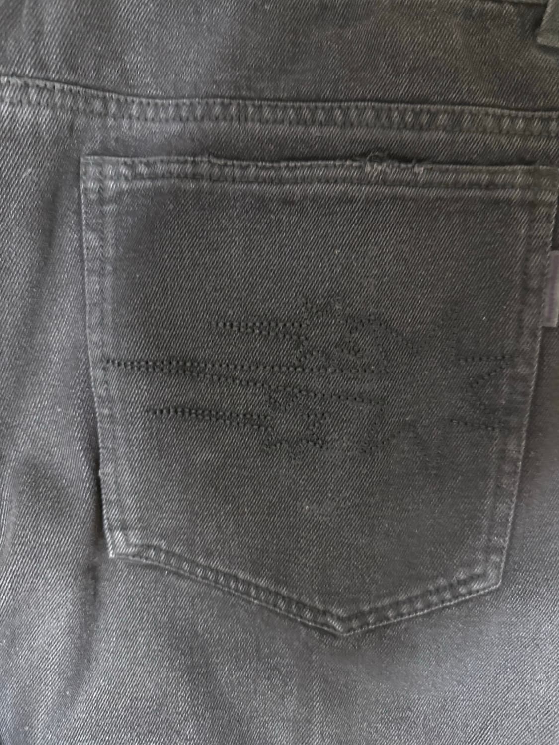 [L] 나이스고스트클럽 빅 와이드 코팅 진 블랙 상품이미지4