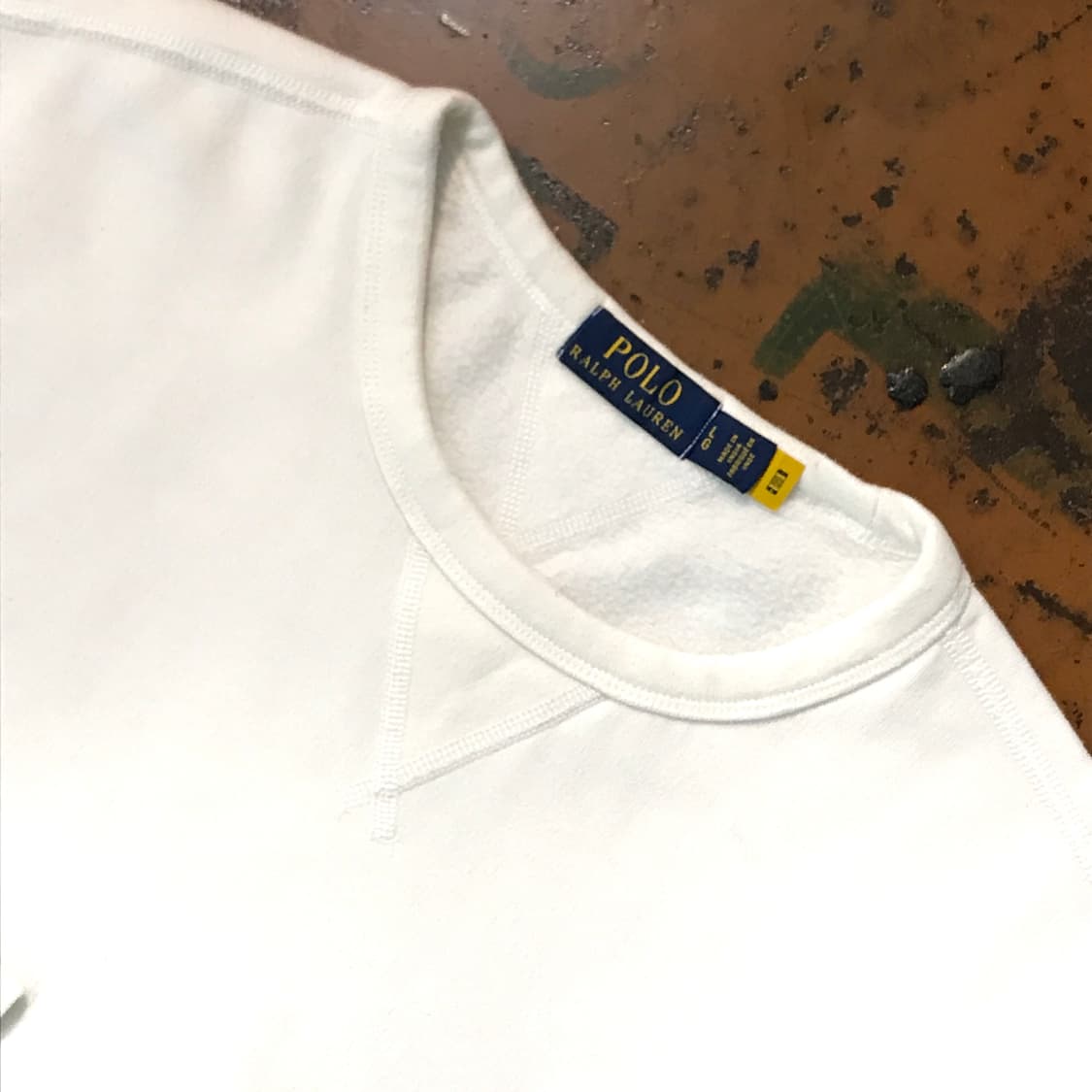 폴로랄프로렌 화이트 기모 맨투맨 스웨트셔츠 남성 105 110 사이즈 상품이미지3
