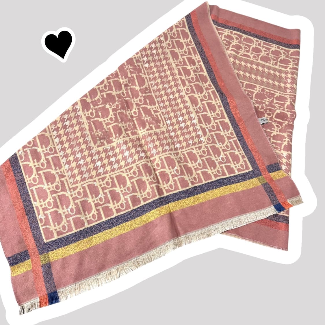 정품 디올 딸기우유 오블리크 양면 머플러 상품이미지1