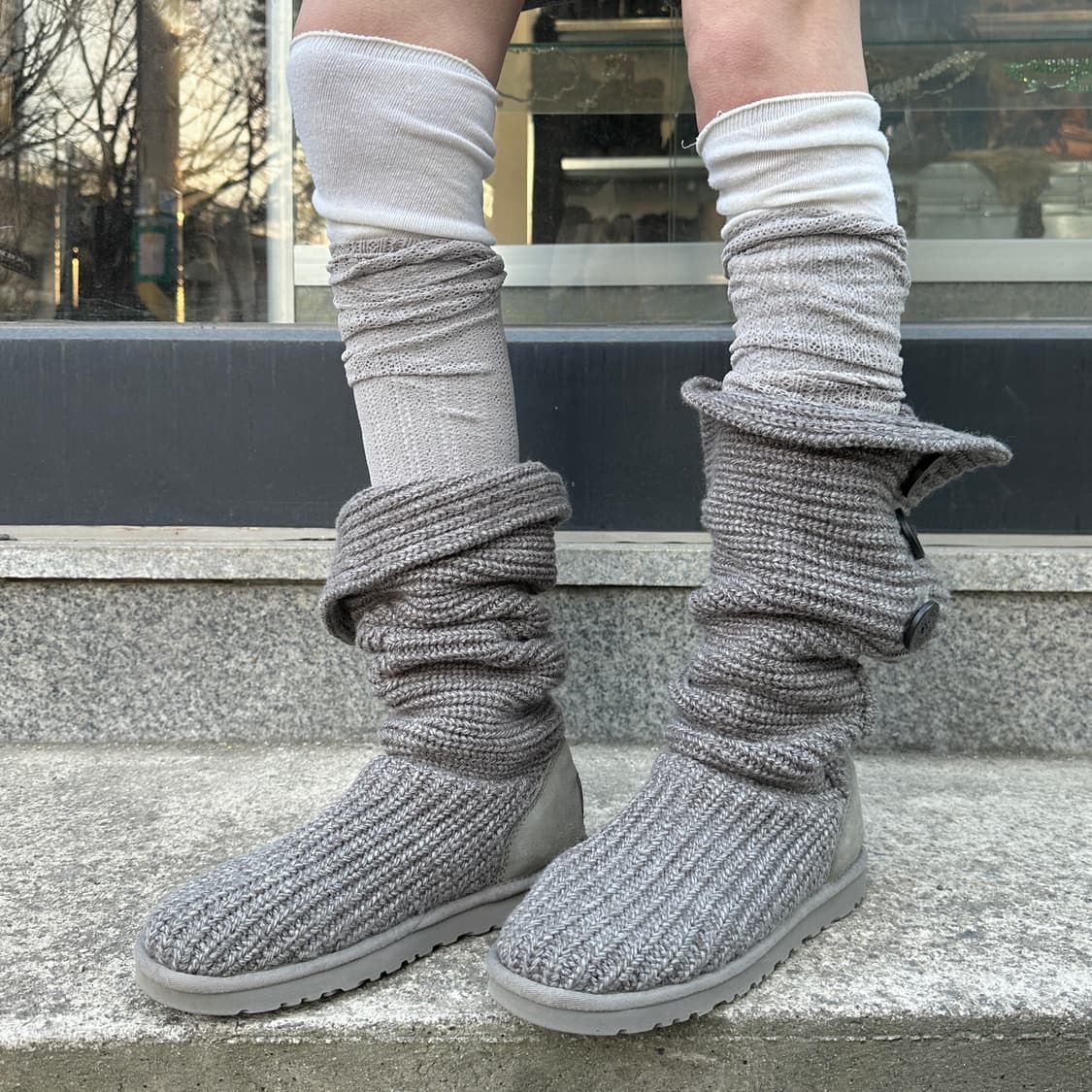 00s 그레이 니트 어그 카디 부츠 상품이미지1