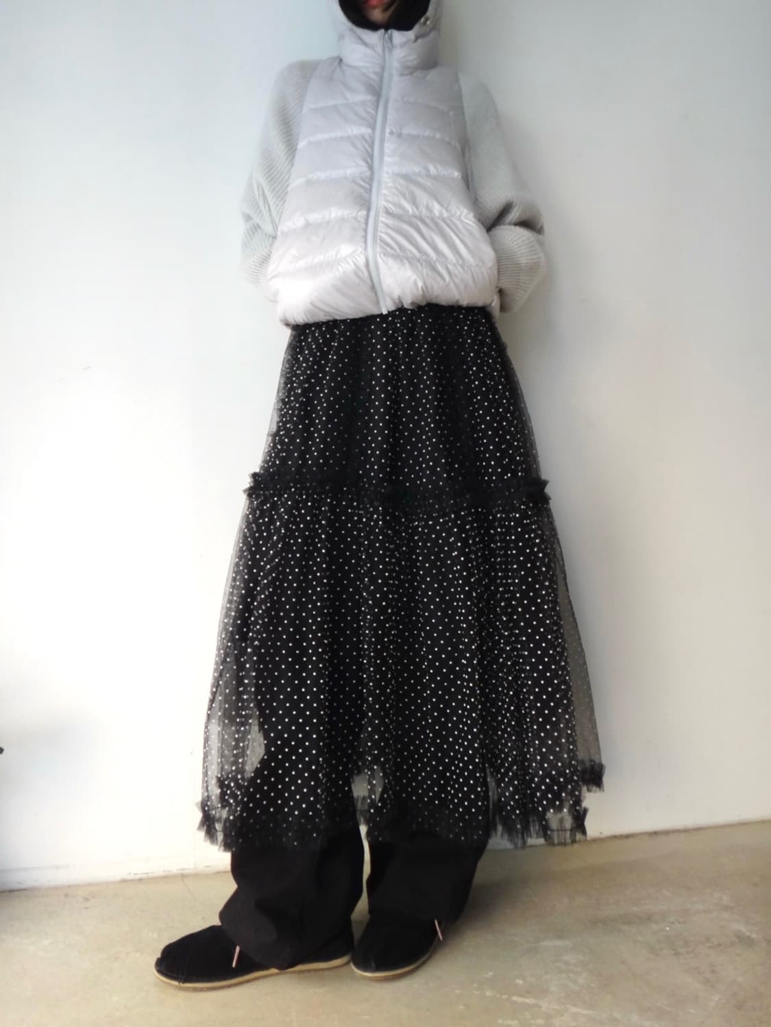 Warm hoody knit padding / light grey 상품이미지8