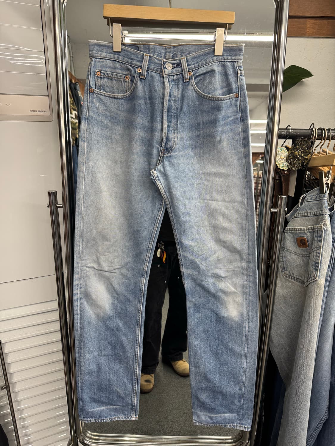 90’s 리바이스 빈티지 501 연청 데님팬츠 상품이미지1