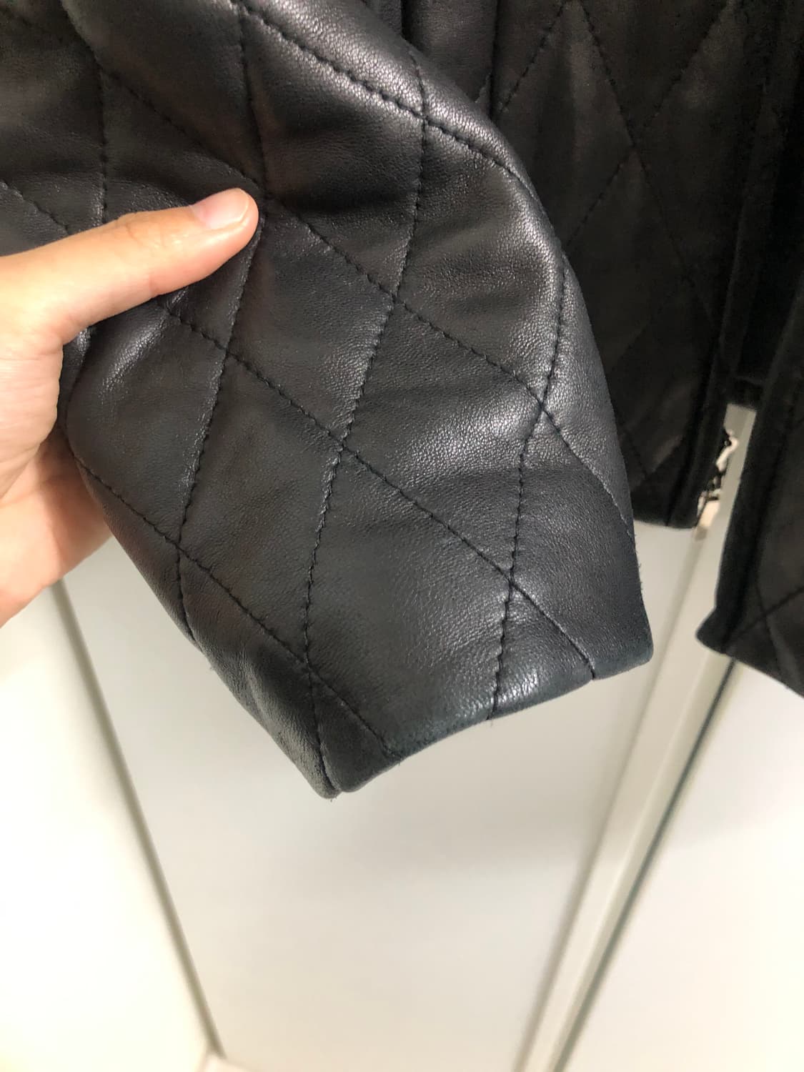 퀼팅 레더 자켓 상품이미지7