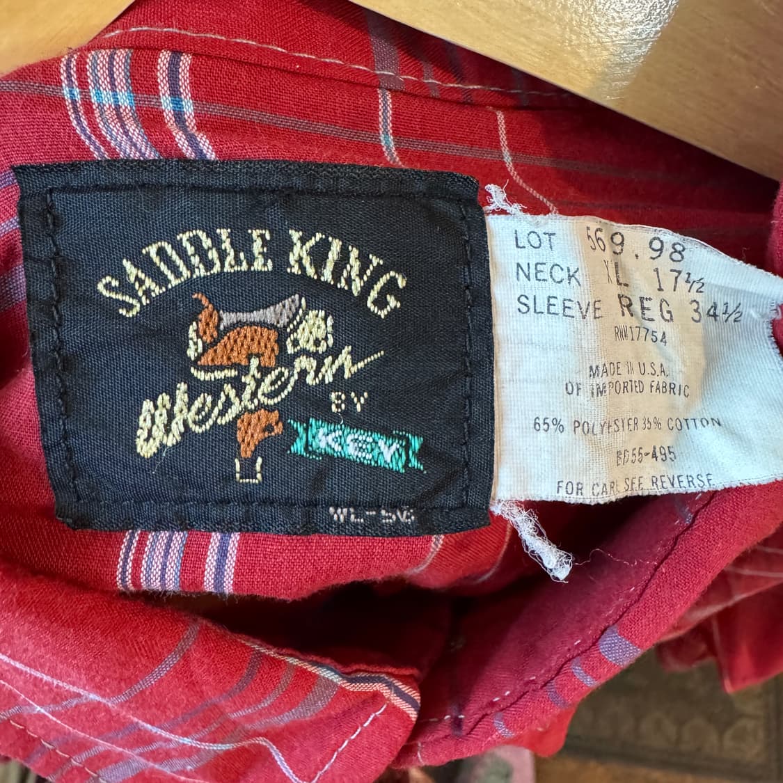 90s 새들킹 체크 웨스턴셔츠 XL 상품이미지8