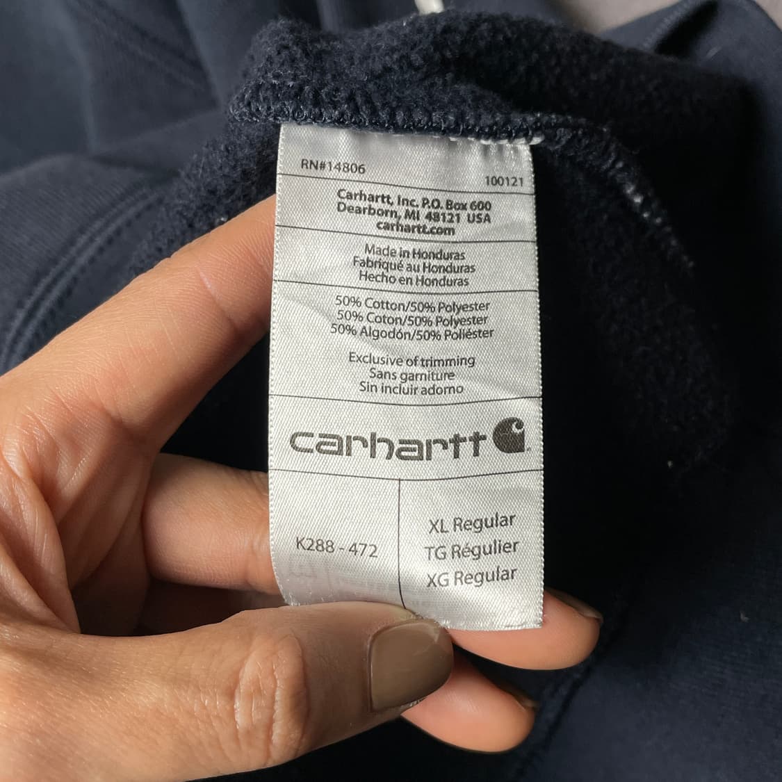 CARHARTT 칼하트 빈티지 네이비 기모 후드티 A00855 상품이미지10