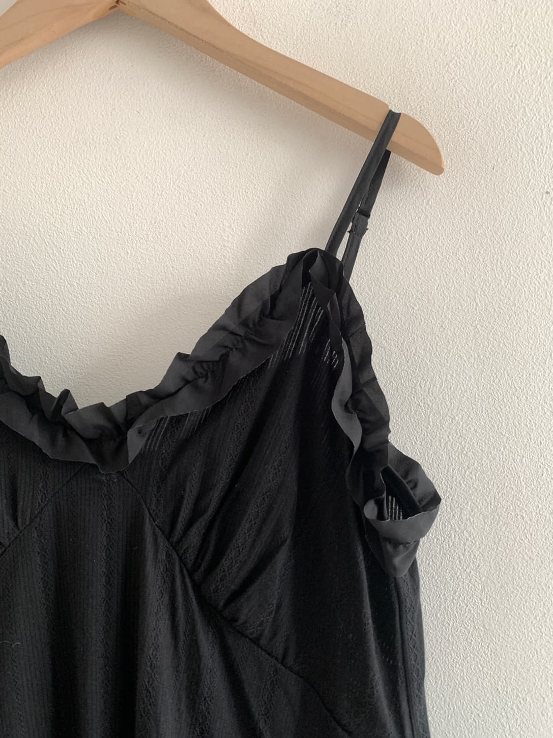 Ruffle Slip Dress(Black) 상품이미지3