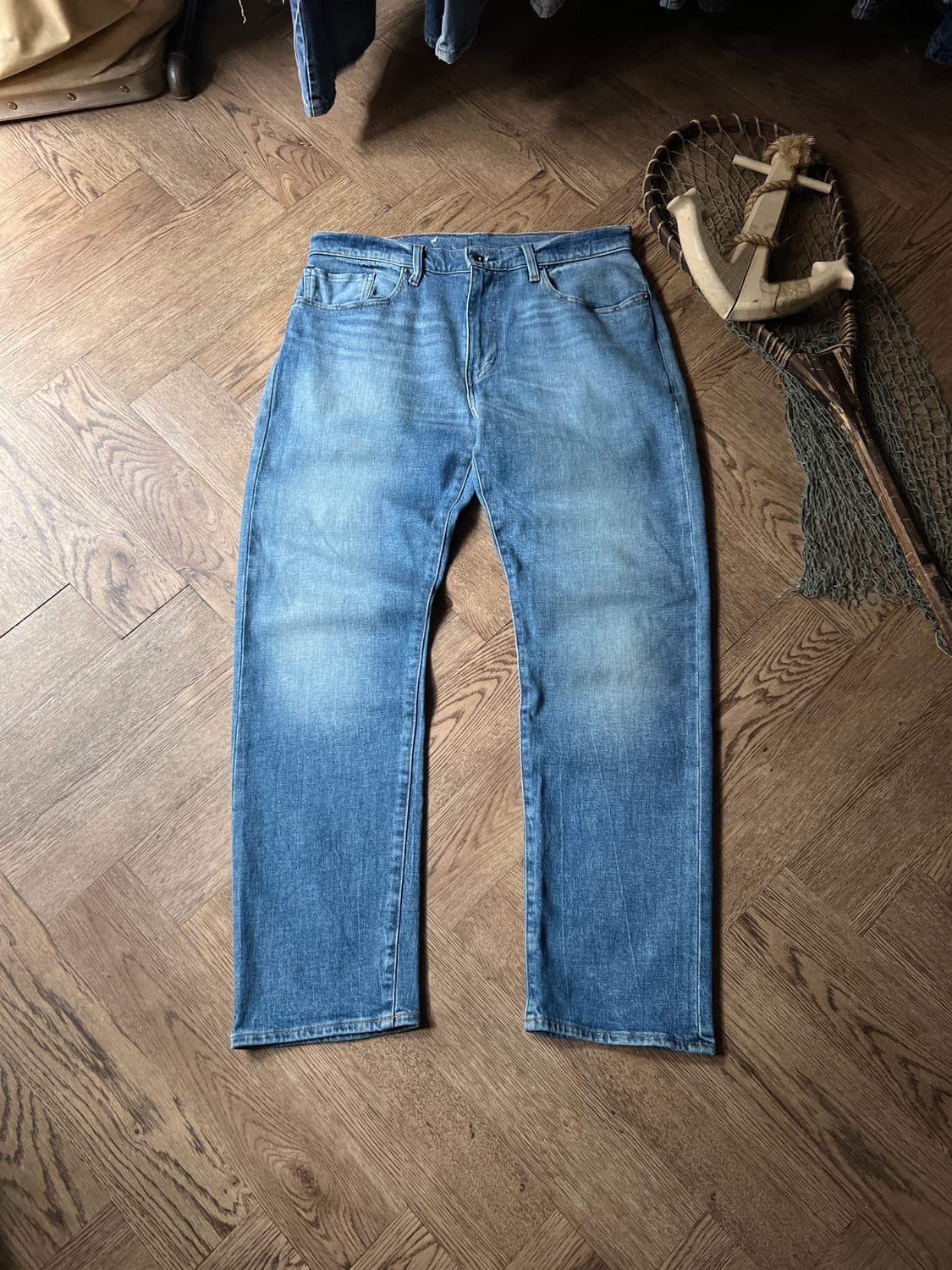 [36]리바이스 블루탭 502 빈티지 워싱 스트레치 셀비지 데님 팬츠 상품이미지2